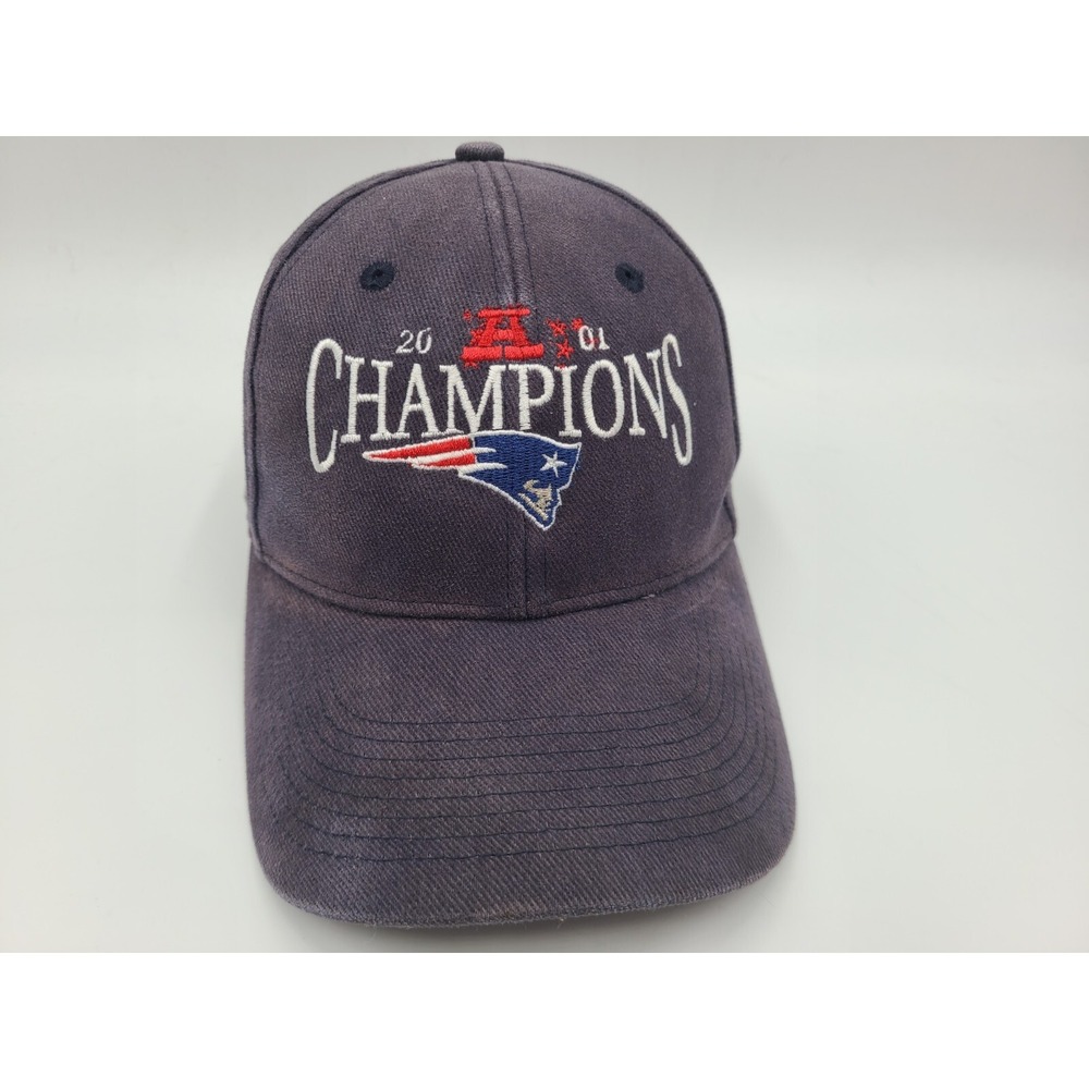 Vintage New England Patriots 2001 AFC Champions Strapback Adjustable Hat Cap NFL